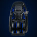 Glowing blue airbag map across shoulders, arms, calves and feet of the Syner-D Ultra Imperial on navy