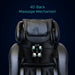 Four roller heads with directional arrows illustrating 4D movement inside the Infinity Smart Chair X3 backrest