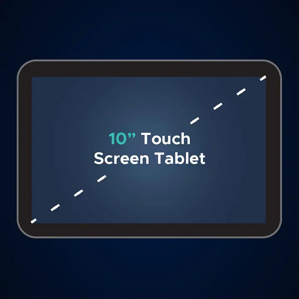 Dashed diagonal measurement across the 10-inch tablet remote of the Infinity Massage Chairs Sovana 4D DualPro