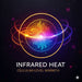 Neon sun burst badge captioned infrared heat, representing far infrared warmth in the Halo Renew Longevity Capsule Halotherapy Chamber