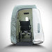 Open Oxyrevo Heal 40 viewed from above the entry, showing the inner caution label, rear window and grip ramp