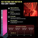 Chart of irradiance and coverage at each distance for the EXESAS 1620W Full Body Red Light Therapy Device