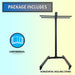 Package contents graphic pairing a user manual icon with the JKG Industries Horizontal Rolling Stand for Red Light Panels