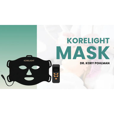 Dr. Kory Pohlman brand banner featuring the black KoreLight KoreMask LED Face Mask and handheld controller