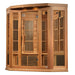 Left angled view of the Maxxus MX-K356-01-ZF 3 Person Sauna showing the cedar side wall and full length window