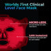 Spec callouts naming 470 micro-LEDs and 3,000 Joules per cm2 on the Lumara VISO LED Mask