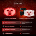 Comparison chart showing the Lumara VISO Face Mask against leading LED masks on coverage, results and warranty