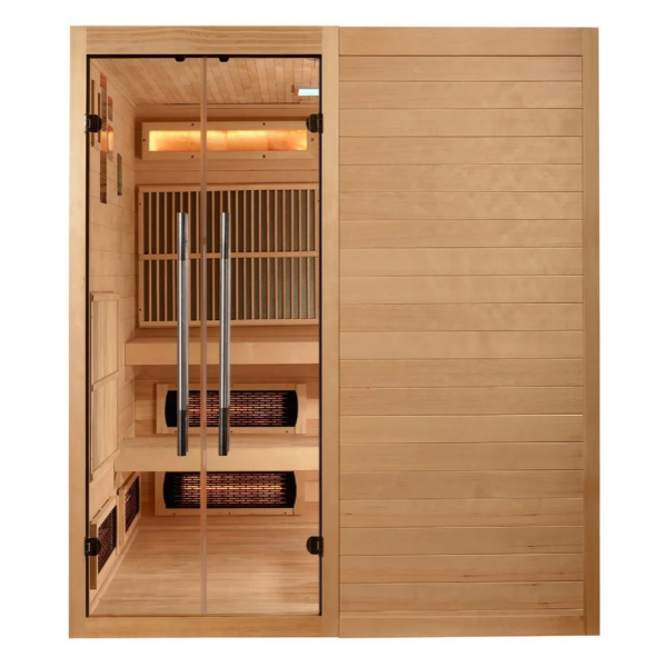2025 Golden Designs "Toledo" 6 Person Hybrid Sauna (Indoor) Full Spectrum and Harvia Traditional Stove (GDI-8360-01)