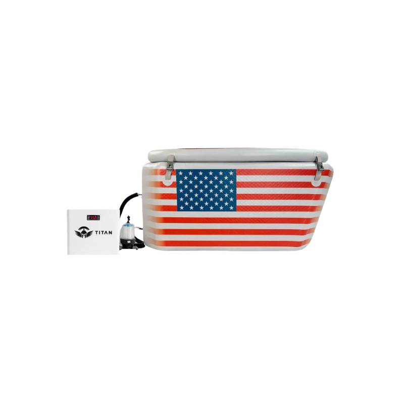 Triumph USA Flag Cold Plunge Tub + Chiller Bundle