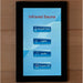 Touch screen control panel of the Maxxus Chaumont FAR IR Sauna showing temp, timer, lights and audio buttons