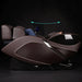 Reclined side view of the Infinity Palisade Pro 4D Massage Chair with a teal arc arrow showing rocking motion