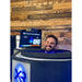 Man mid-session in the Cryo Innovations XR with monitor showing -192°f cabin temperature and 2:34 remaining