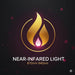 Gold flame badge for the 810nm to 940nm near-infrared band used by the Nextgen Fit Infrared Therapy Bed