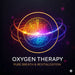 Neon lungs and molecule badge captioned oxygen therapy for the Halo Longevity Capsule Wellness Pod on a dark background