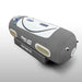 Angled studio view of the inflated OxyRevo Apex36 1.5ATA Chamber showing curved zipper, windows and base