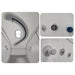 Collage of zipper, gauge, release valve and port close-ups inside the Oxyrevo Forward90 Oxygen Chamber