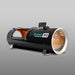 Black hard shell Quest 30 chamber angled with the transparent end window facing right, an OxyRevo Quest30 studio render