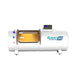 White Quest 30 hard chamber shown straight on with lit side window and control panel, the OxyRevo Quest30 Oxygen Chamber