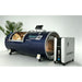 Navy shell and matching operating unit of the OxyRevo Quest36 Oxygen Chamber with open front end and lit interior