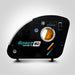 Profile of the black OxyRevo Space60 Hard Shell Chamber with outside gauge, timer dial and handset