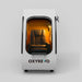 Front view of the OxyRevo Space60 Sitting Hyperbaric Chamber with the door open showing the recline chair