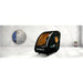 Black Space60 chamber placed in a marble walled room, lifestyle view of the OxyRevo Space60 Oxygen Therapy Chamber