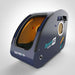 Navy blue finish shown on the angled front of the OxyRevo Space60 Sitting Hyperbaric Chamber