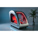 White OXYREVO Space60 Pro Hyperbaric Oxygen Chamber with the cabin filled by red light therapy illumination
