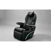 Adjustable headrest raised on the black leather multifunction power chair of the OXYREVO Space60 Pro