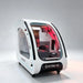 Front-side angle of the white OXYREVO Space60 Pro Oxygen Chamber with lit trim and internal control panel
