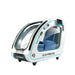 White OXYREVO Space60 Pro 2.0 ATA Hyperbaric Chamber render at an angle with teal trim and blue seat