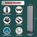 Package contents chart for the EXESAS 600 LED Full Body Red Light Therapy Panel with remote, goggles and stand