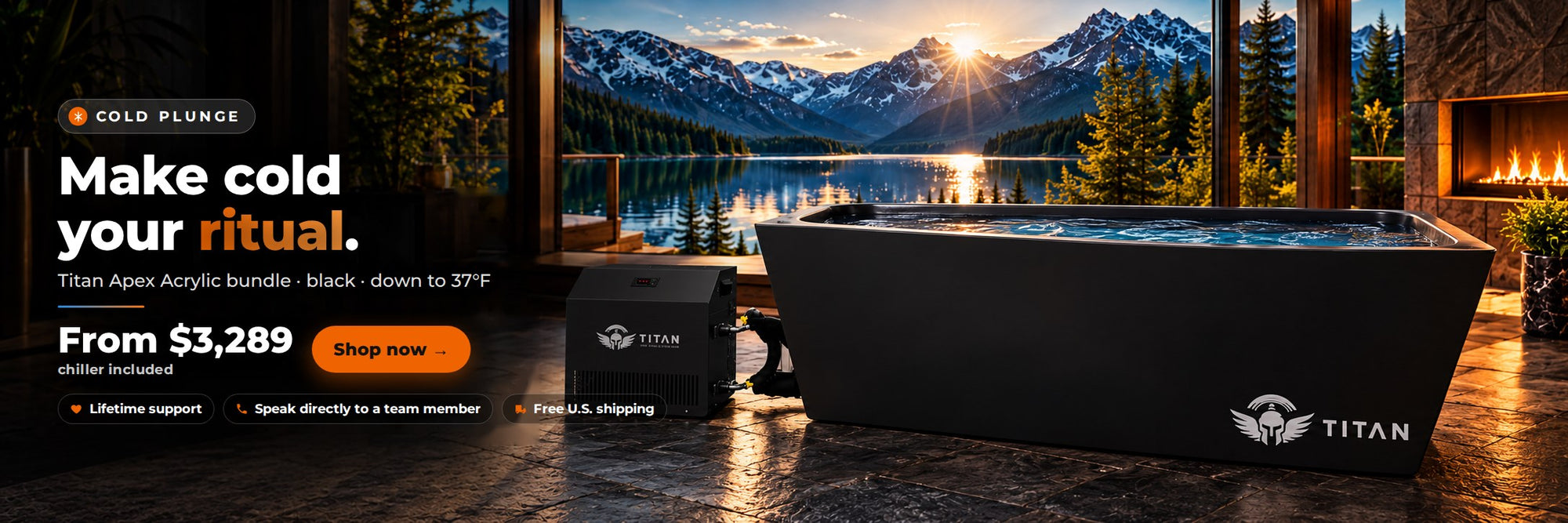 Titan Apex Acrylic cold plunge in black with chiller, from $3,289. Shop now