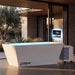 Primal Plunges Blizzard cold plunge with touchscreen on outdoor patio
