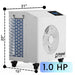 Primal Plunges Elite Chiller dimensions diagram, 1.0 HP