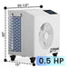 Primal Plunges Pro Chiller dimensions diagram, 0.5 HP