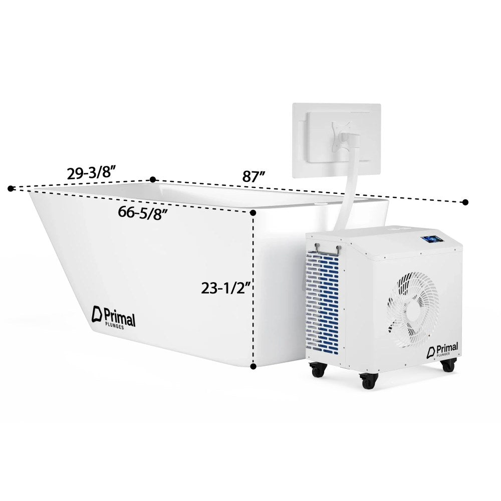 Primal Plunges Whiteout cold plunge dimensions diagram