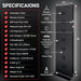 EXESAS 800 LED 4000W Full Body Red Light Therapy Panel specifications beside a rear view with cooling fans