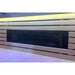 Perforated black grille covering the red glass heater element in the Blisspod Helsinki Chromotherapy Sauna