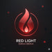 Red flame emblem badge marking the 630nm-660nm red wavelength band of the Nextgen Fit Red Light Therapy Bed
