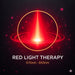 Red light therapy 670nm to 850nm modality badge for the Halo Longevity Capsule Wellness Pod on a dark starfield graphic