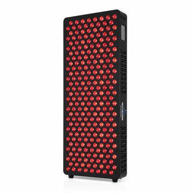 Black upright panel with 288 red LEDs lit and side touchscreen display on the RevitalCore X-Vital Pro