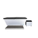 White background front view of the covered Revive Plunge Acrylic Plunge Tub, step platform and chiller