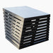 Angled studio shot of the Revive Plunge Chiller Enclosure Cover with solid top panel and louvered composite slats