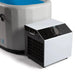 Detail of the portable chiller and vented grille next to the Revive Inflatable Cold Plunge Tub