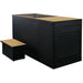 Three-quarter studio view of the Revive Plunge Luxury Plunge Ice Bath Tubs with tan deck and matching step