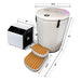Measured diagram listing tub, chiller and step sizes for the Revive Plunge Inflatable Barrel Plunge Cold Plunge Tub