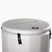 Close view of the strapped inflatable lid and valve on the Revive Plunge Inflatable Barrel Plunge Cold Plunge