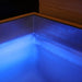 Blue color-changing LED light glowing in the steel corner of the Revive Plunge Luxury Plunge Cold Plunge Bath