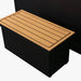 Included matching step with tan slatted tread beside the Revive Plunge Luxury Plunge Cold Plunge Tub